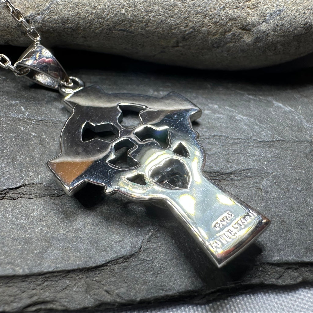 Irish Love Shamrock Claddagh Cross Necklace Pendant La Vie Bien Irish Love Shamrock Claddagh Cross Necklace