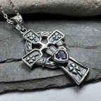Irish Love Shamrock Claddagh Cross Necklace Pendant La Vie Bien Irish Love Shamrock Claddagh Cross Necklace