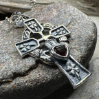 Irish Love Shamrock Claddagh Cross Necklace Pendant La Vie Bien Irish Love Shamrock Claddagh Cross Necklace