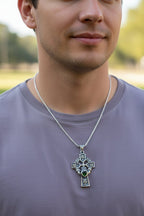 Irish Love Shamrock Claddagh Cross Necklace Pendant La Vie Bien Irish Love Shamrock Claddagh Cross Necklace