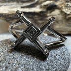 Irish Saint Brigid's Cross Ring in Sterling Silver Ring La Vie Bien Irish Saint Brigid's Cross Ring in Sterling Silver