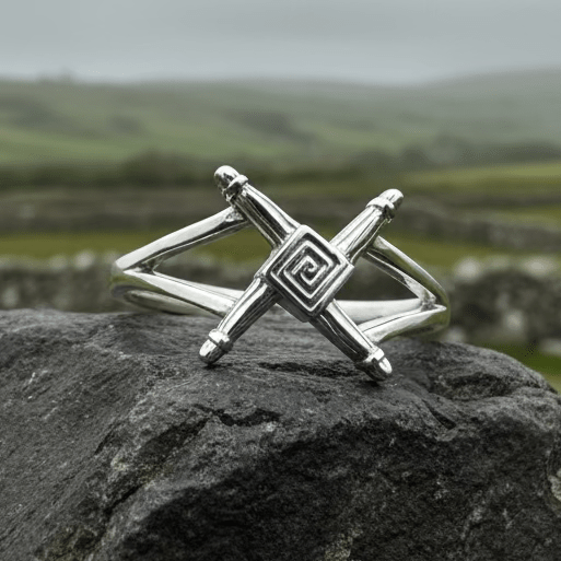 Irish Saint Brigid's Cross Ring in Sterling Silver Ring La Vie Bien Irish Saint Brigid's Cross Ring in Sterling Silver
