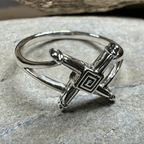 Irish Saint Brigid's Cross Ring in Sterling Silver Ring La Vie Bien Irish Saint Brigid's Cross Ring in Sterling Silver