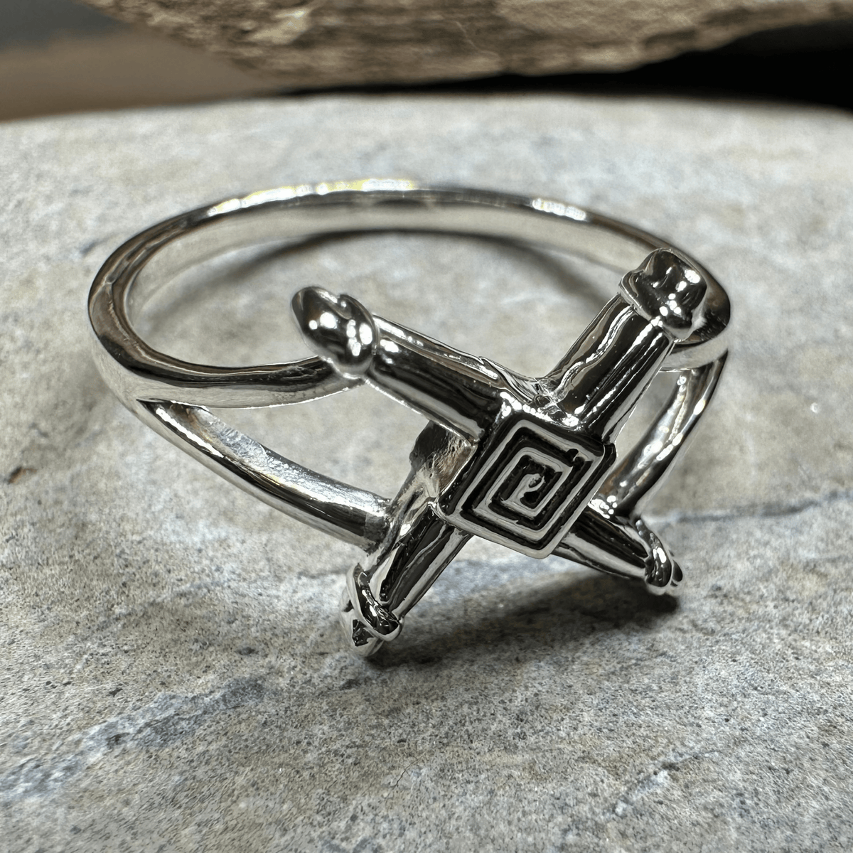 Irish Saint Brigid's Cross Ring in Sterling Silver Ring La Vie Bien Irish Saint Brigid's Cross Ring in Sterling Silver