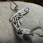Irish Salmon of Knowledge Moonstone Necklace in Sterling Silver Pendant La Vie Bien Irish Salmon of Knowledge Moonstone Necklace in Sterling Silver