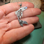 Irish Salmon of Knowledge Moonstone Necklace in Sterling Silver Pendant La Vie Bien Irish Salmon of Knowledge Moonstone Necklace in Sterling Silver
