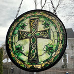 Irish Shamrock Celtic Cross Stained Glass Gift Gifts La Vie Bien Irish Shamrock Celtic Cross Stained Glass Gift