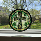 Irish Shamrock Celtic Cross Stained Glass Gift Gifts La Vie Bien Irish Shamrock Celtic Cross Stained Glass Gift