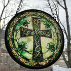 Irish Shamrock Celtic Cross Stained Glass Gift Gifts La Vie Bien Irish Shamrock Celtic Cross Stained Glass Gift
