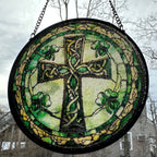 Irish Shamrock Celtic Cross Stained Glass Gift Gifts La Vie Bien Irish Shamrock Celtic Cross Stained Glass Gift