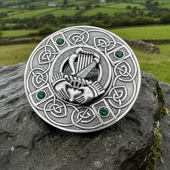 Irish Spirit Celtic Claddagh Plaid Pin Brooch La Vie Bien Irish Spirit Celtic Claddagh Plaid Pin