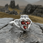 Irish True Love Garnet Claddagh Ring in Sterling Silver Ring La Vie Bien Irish True Love Garnet Claddagh Ring in Sterling Silver