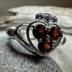 Irish True Love Garnet Claddagh Ring in Sterling Silver Ring La Vie Bien Irish True Love Garnet Claddagh Ring in Sterling Silver