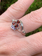Irish True Love Garnet Claddagh Ring in Sterling Silver Ring La Vie Bien Irish True Love Garnet Claddagh Ring in Sterling Silver