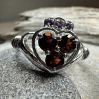 Irish True Love Garnet Claddagh Ring in Sterling Silver Ring La Vie Bien Irish True Love Garnet Claddagh Ring in Sterling Silver