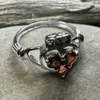 Irish True Love Garnet Claddagh Ring in Sterling Silver Ring La Vie Bien Irish True Love Garnet Claddagh Ring in Sterling Silver