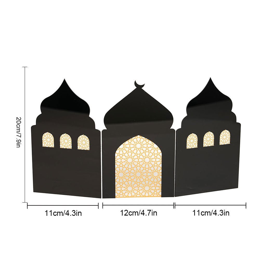Islamic Acrylic Folding Screen Hollow Pattern Desktop Decor (MAC402) La Vie Bien Islamic Acrylic Folding Screen Hollow Pattern Desktop Decor (MAC402)