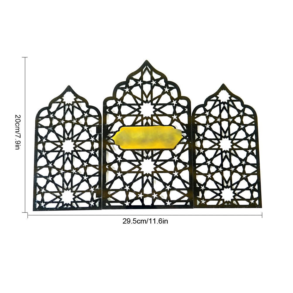 Islamic Acrylic Folding Screen Hollow Pattern Desktop Decor (MAC402) La Vie Bien Islamic Acrylic Folding Screen Hollow Pattern Desktop Decor (MAC402)