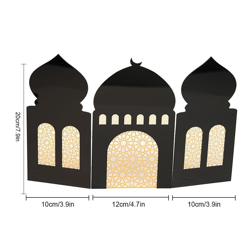 Islamic Acrylic Folding Screen Hollow Pattern Desktop Decor (MAC402) La Vie Bien Islamic Acrylic Folding Screen Hollow Pattern Desktop Decor (MAC402)