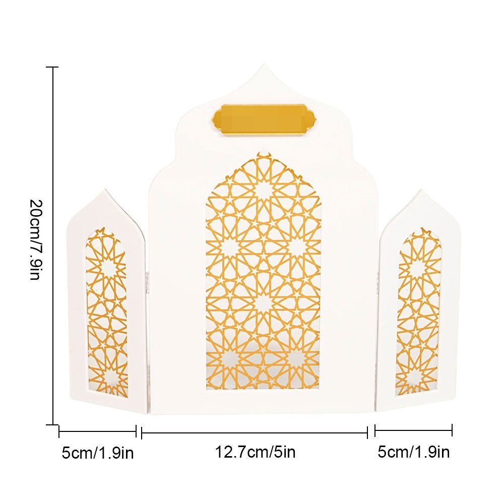 Islamic Acrylic Folding Screen Hollow Pattern Desktop Decor (MAC402) La Vie Bien Islamic Acrylic Folding Screen Hollow Pattern Desktop Decor (MAC402)