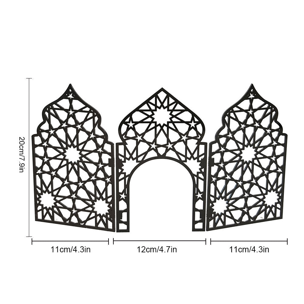 Islamic Acrylic Folding Screen Hollow Pattern Desktop Decor (MAC402) La Vie Bien Islamic Acrylic Folding Screen Hollow Pattern Desktop Decor (MAC402)