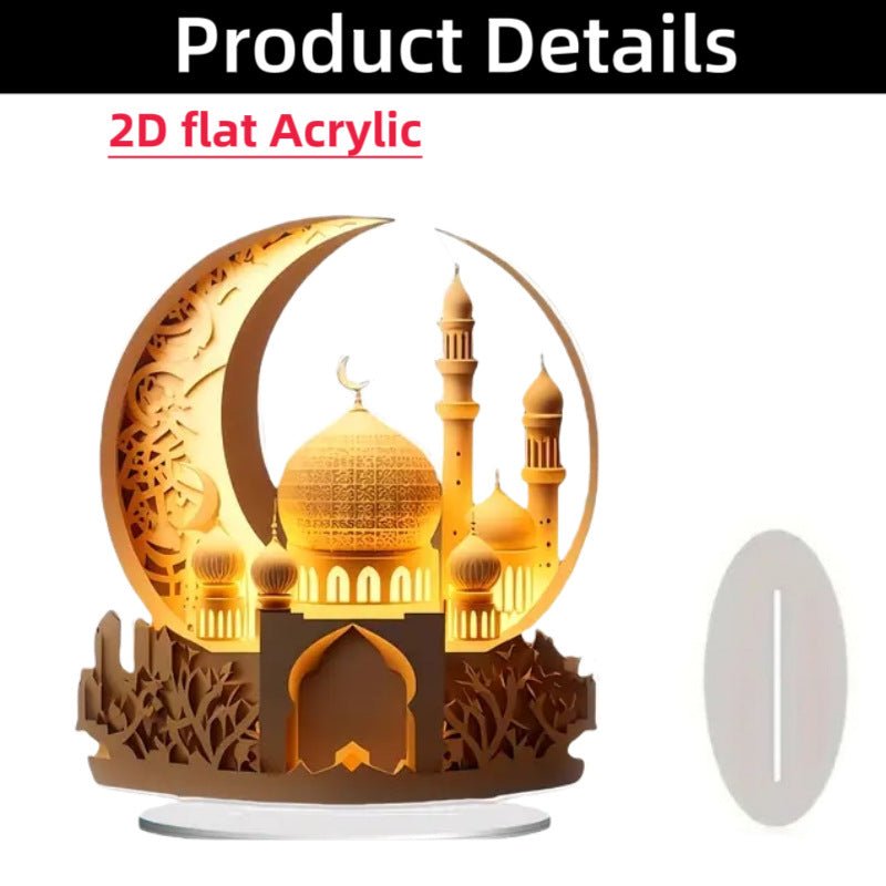Islamic Crescent with Islamic Motifs Acrylic Desktop Ornament (MAC398) La Vie Bien Islamic Crescent with Islamic Motifs Acrylic Desktop Ornament (MAC398)
