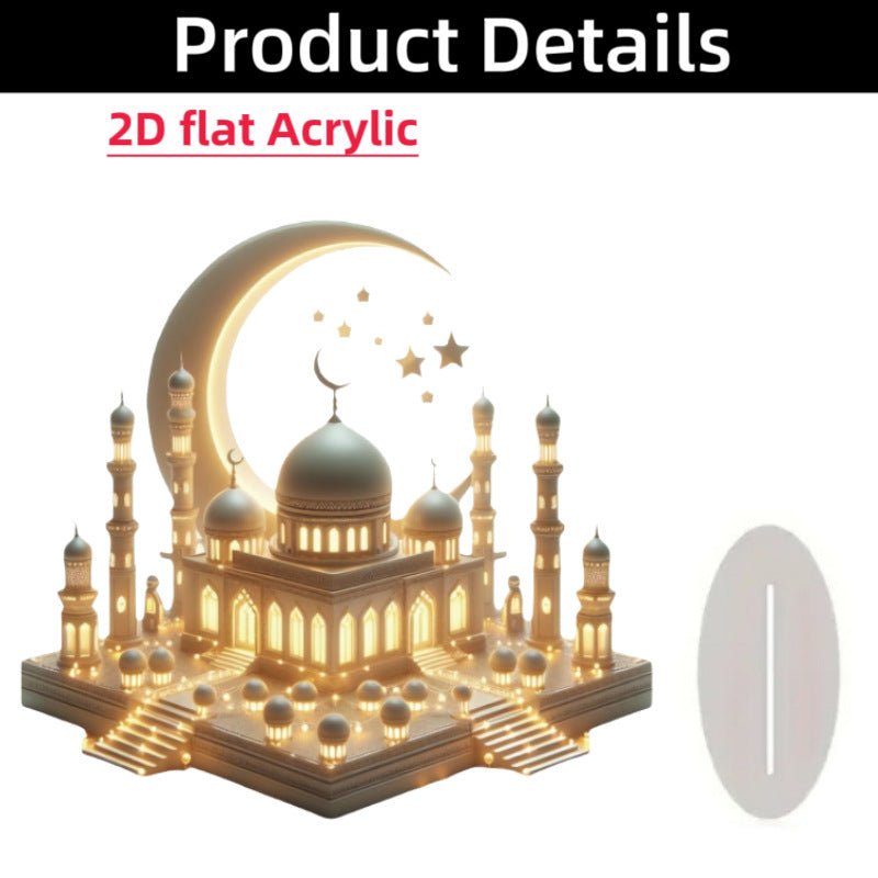 Islamic Crescent with Islamic Motifs Acrylic Desktop Ornament (MAC398) La Vie Bien Islamic Crescent with Islamic Motifs Acrylic Desktop Ornament (MAC398)