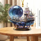 Islamic Crescent with Islamic Motifs Acrylic Desktop Ornament (MAC398) La Vie Bien Islamic Crescent with Islamic Motifs Acrylic Desktop Ornament (MAC398)