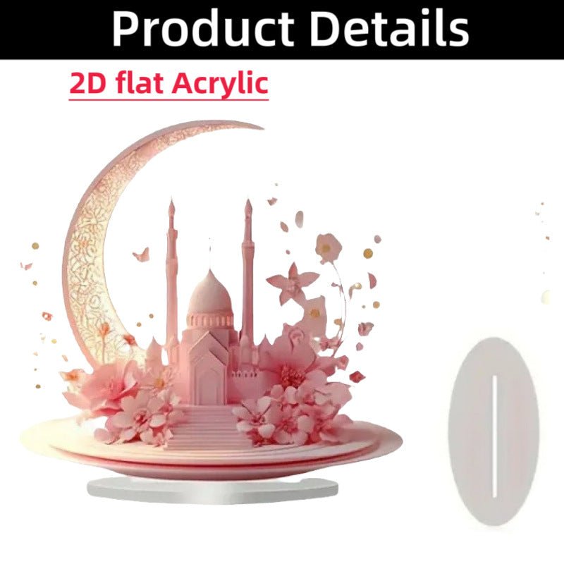 Islamic Crescent with Islamic Motifs Acrylic Desktop Ornament (MAC398) La Vie Bien Islamic Crescent with Islamic Motifs Acrylic Desktop Ornament (MAC398)