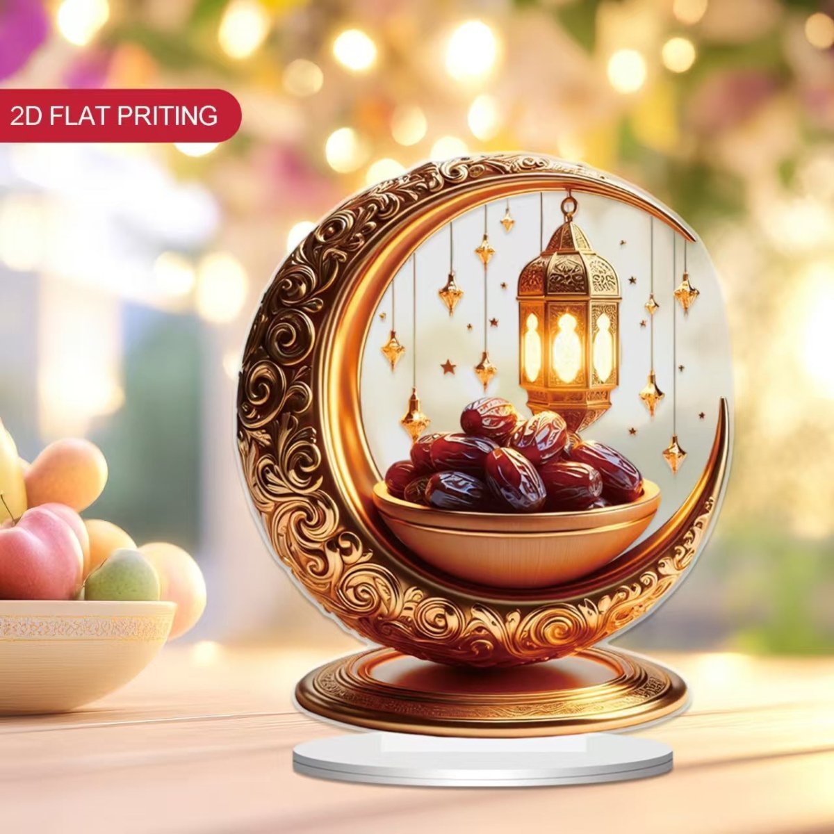 Islamic Crescent with Islamic Motifs Acrylic Desktop Ornament (MAC398) La Vie Bien Islamic Crescent with Islamic Motifs Acrylic Desktop Ornament (MAC398)