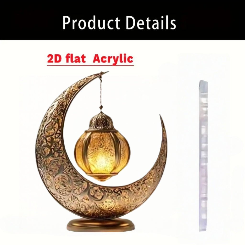 Islamic Crescent with Islamic Motifs Acrylic Desktop Ornament (MAC398) La Vie Bien Islamic Crescent with Islamic Motifs Acrylic Desktop Ornament (MAC398)
