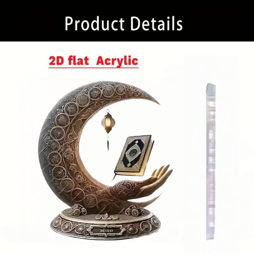 Islamic Crescent with Islamic Motifs Acrylic Desktop Ornament (MAC398) La Vie Bien Islamic Crescent with Islamic Motifs Acrylic Desktop Ornament (MAC398)