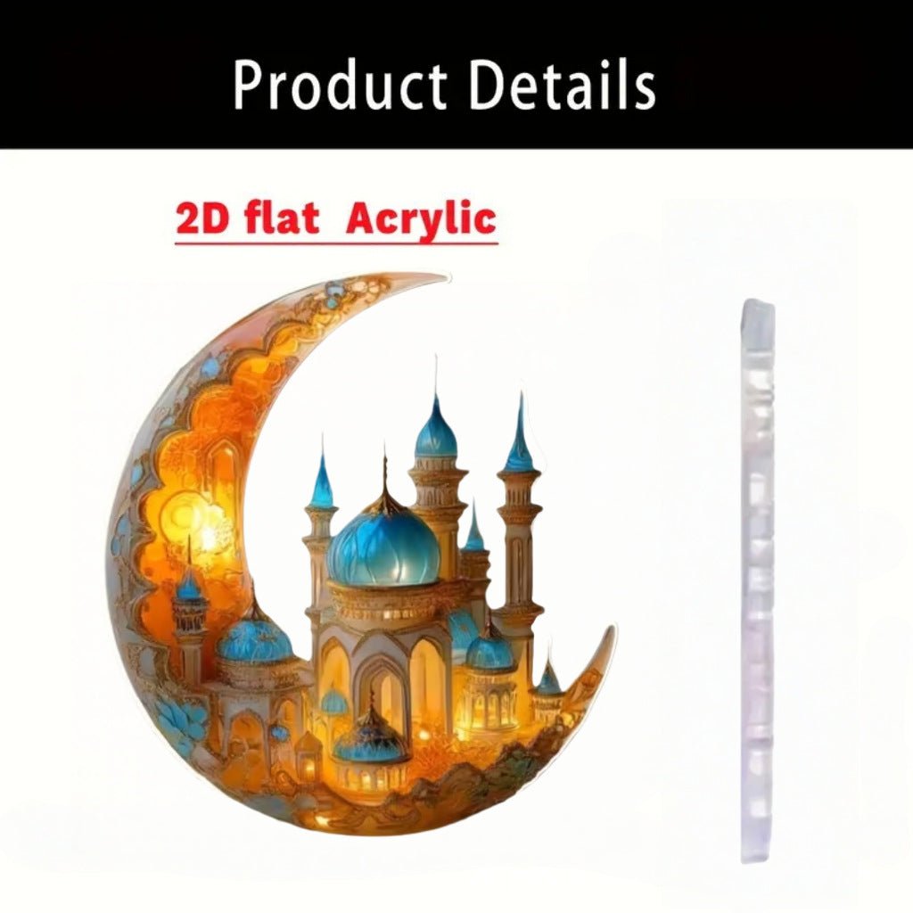 Islamic Crescent with Islamic Motifs Acrylic Desktop Ornament (MAC398) La Vie Bien Islamic Crescent with Islamic Motifs Acrylic Desktop Ornament (MAC398)