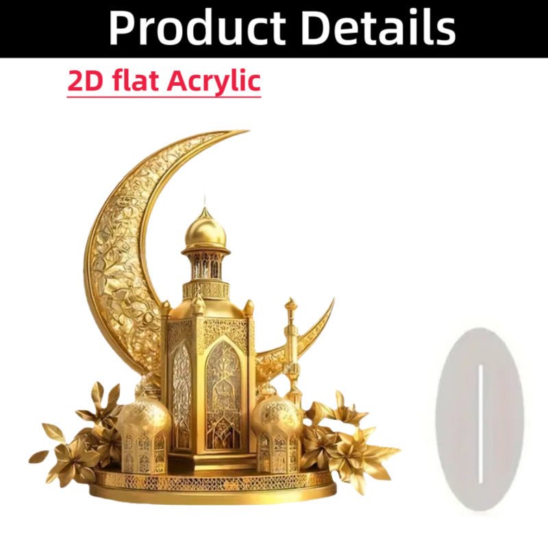 Islamic Crescent with Islamic Motifs Acrylic Desktop Ornament (MAC398) La Vie Bien Islamic Crescent with Islamic Motifs Acrylic Desktop Ornament (MAC398)