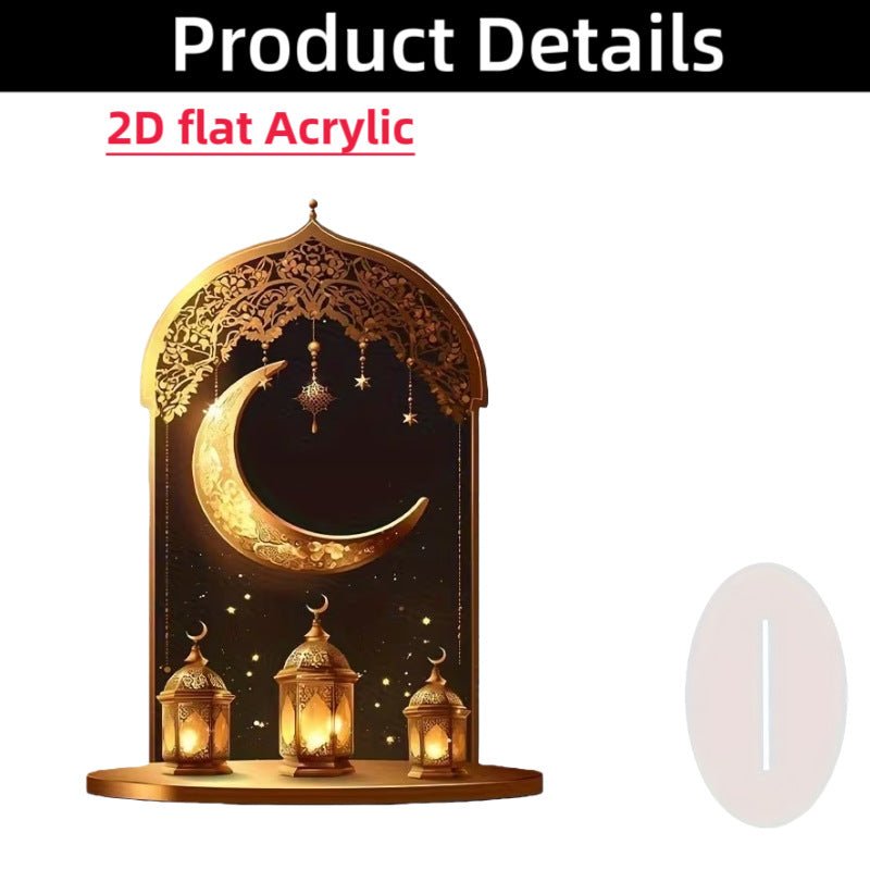 Islamic Crescent with Islamic Motifs Acrylic Desktop Ornament (MAC398) La Vie Bien Islamic Crescent with Islamic Motifs Acrylic Desktop Ornament (MAC398)