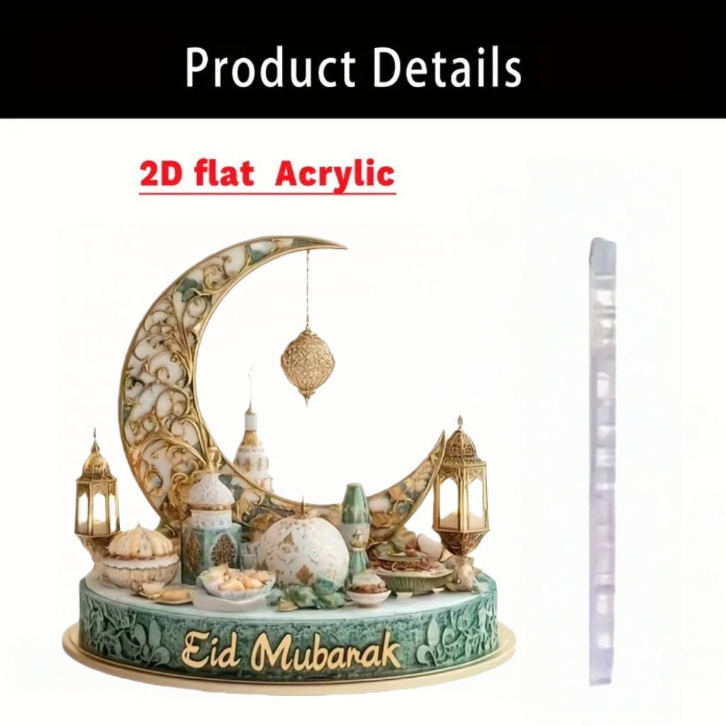 Islamic Crescent with Islamic Motifs Acrylic Desktop Ornament (MAC398) La Vie Bien Islamic Crescent with Islamic Motifs Acrylic Desktop Ornament (MAC398)