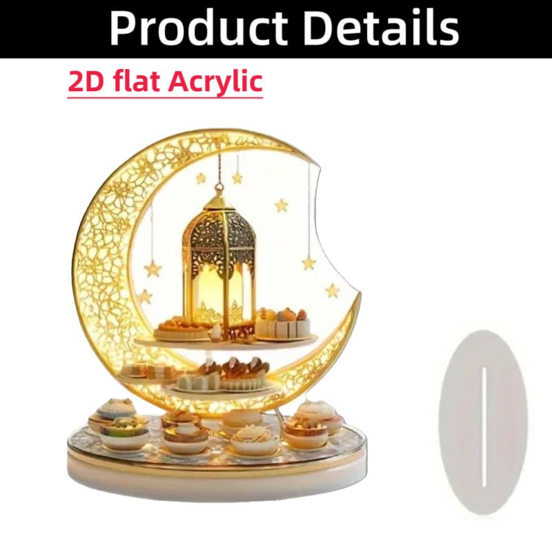 Islamic Crescent with Islamic Motifs Acrylic Desktop Ornament (MAC398) La Vie Bien Islamic Crescent with Islamic Motifs Acrylic Desktop Ornament (MAC398)