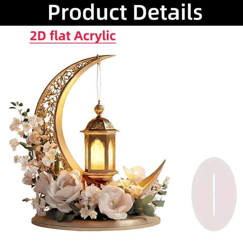 Islamic Crescent with Islamic Motifs Acrylic Desktop Ornament (MAC398) La Vie Bien Islamic Crescent with Islamic Motifs Acrylic Desktop Ornament (MAC398)