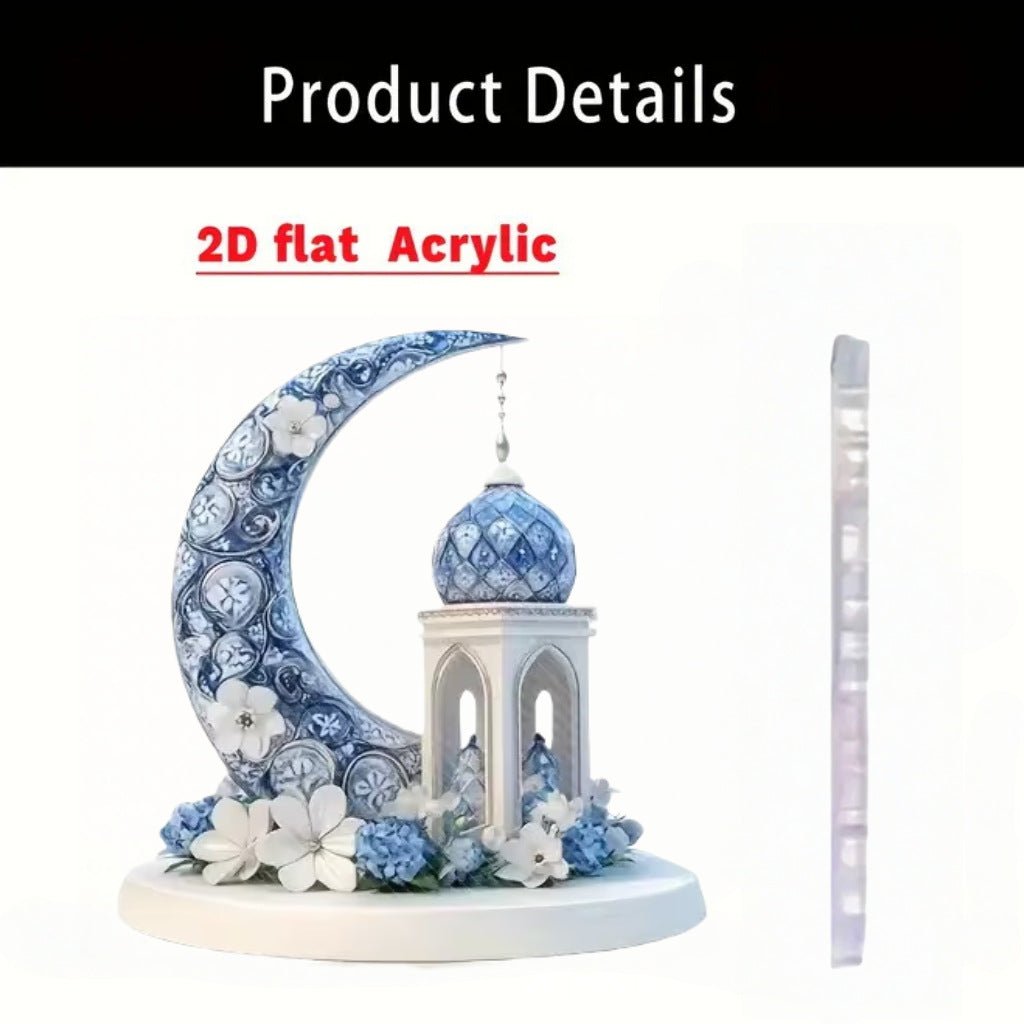 Islamic Crescent with Islamic Motifs Acrylic Desktop Ornament (MAC398) La Vie Bien Islamic Crescent with Islamic Motifs Acrylic Desktop Ornament (MAC398)
