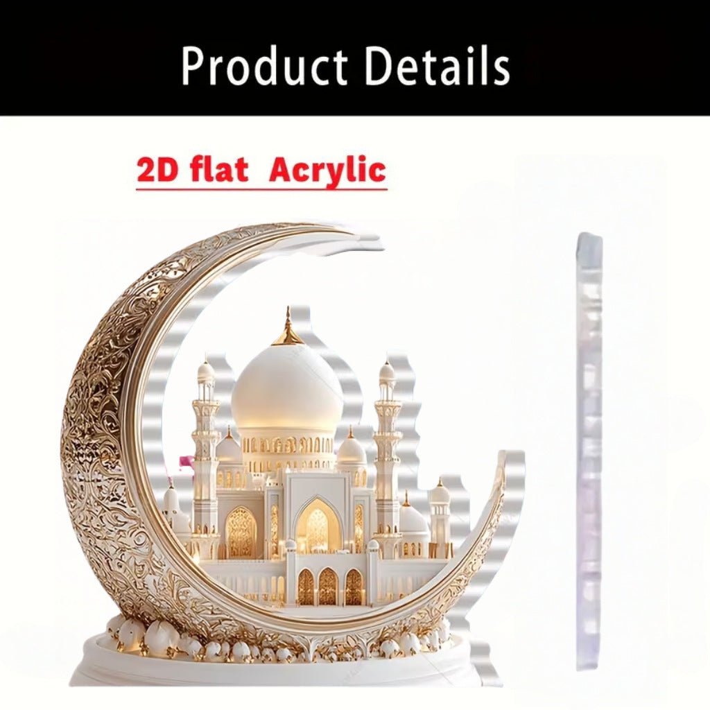 Islamic Crescent with Islamic Motifs Acrylic Desktop Ornament (MAC398) La Vie Bien Islamic Crescent with Islamic Motifs Acrylic Desktop Ornament (MAC398)