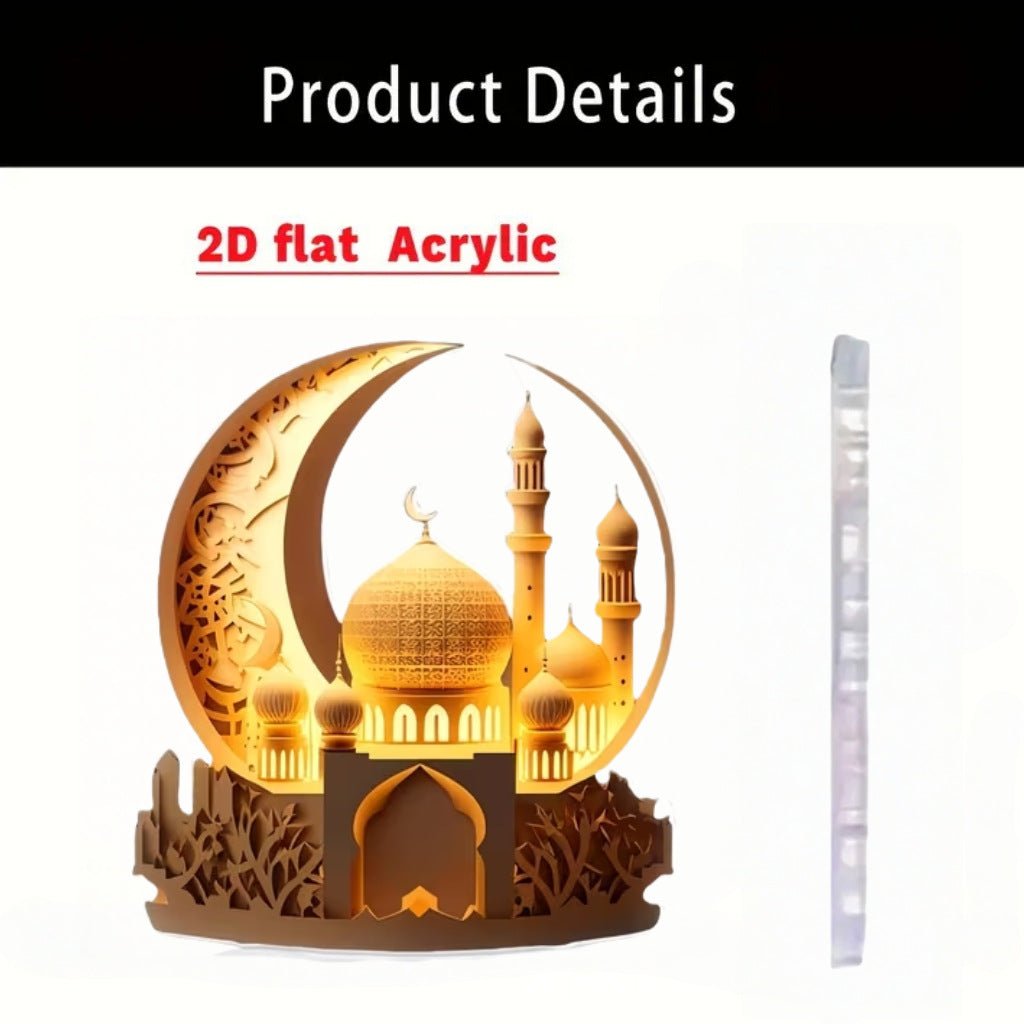 Islamic Crescent with Islamic Motifs Acrylic Desktop Ornament (MAC398) La Vie Bien Islamic Crescent with Islamic Motifs Acrylic Desktop Ornament (MAC398)
