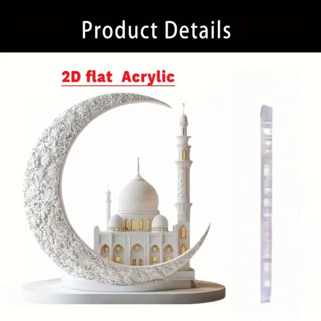 Islamic Crescent with Islamic Motifs Acrylic Desktop Ornament (MAC398) La Vie Bien Islamic Crescent with Islamic Motifs Acrylic Desktop Ornament (MAC398)