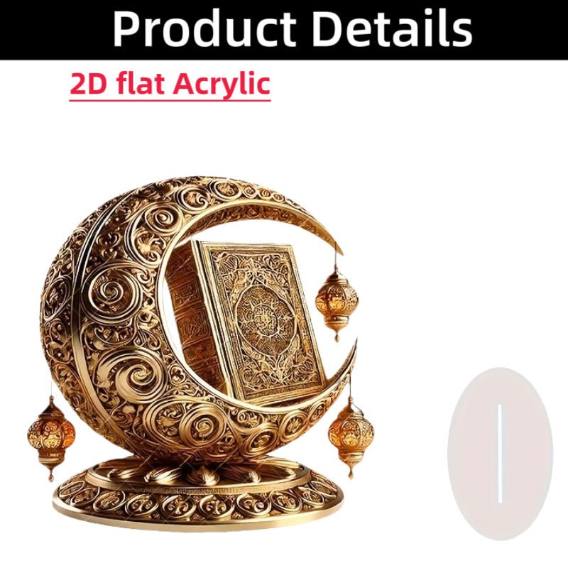 Islamic Crescent with Islamic Motifs Acrylic Desktop Ornament (MAC398) La Vie Bien Islamic Crescent with Islamic Motifs Acrylic Desktop Ornament (MAC398)