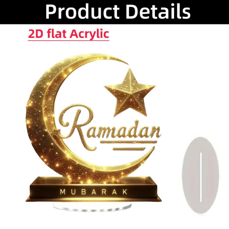 Islamic Crescent with Islamic Motifs Acrylic Desktop Ornament (MAC398) La Vie Bien Islamic Crescent with Islamic Motifs Acrylic Desktop Ornament (MAC398)
