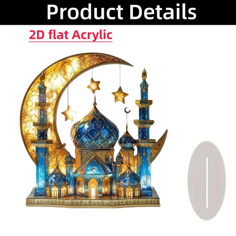 Islamic Crescent with Islamic Motifs Acrylic Desktop Ornament (MAC398) La Vie Bien Islamic Crescent with Islamic Motifs Acrylic Desktop Ornament (MAC398)