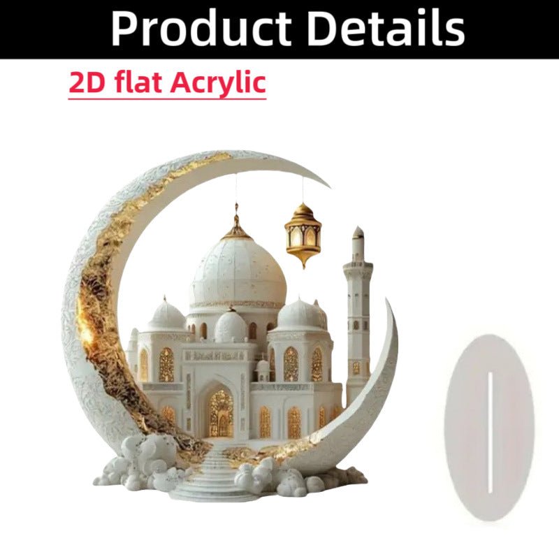 Islamic Crescent with Islamic Motifs Acrylic Desktop Ornament (MAC398) La Vie Bien Islamic Crescent with Islamic Motifs Acrylic Desktop Ornament (MAC398)