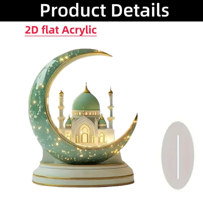 Islamic Crescent with Islamic Motifs Acrylic Desktop Ornament (MAC398) La Vie Bien Islamic Crescent with Islamic Motifs Acrylic Desktop Ornament (MAC398)