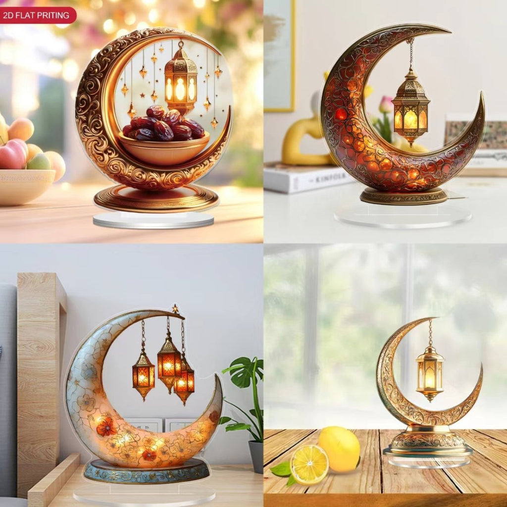 Islamic Crescent with Islamic Motifs Acrylic Desktop Ornament (MAC398) La Vie Bien Islamic Crescent with Islamic Motifs Acrylic Desktop Ornament (MAC398)
