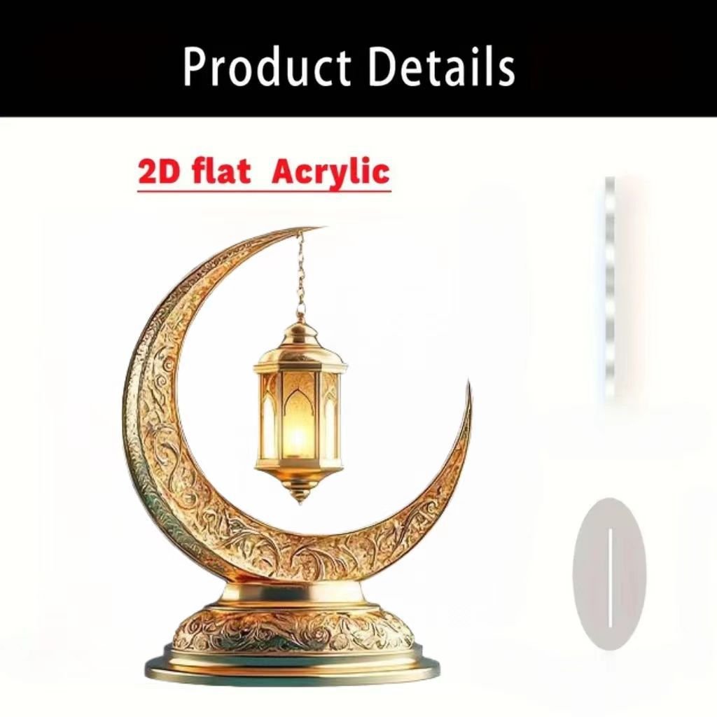 Islamic Crescent with Islamic Motifs Acrylic Desktop Ornament (MAC398) La Vie Bien Islamic Crescent with Islamic Motifs Acrylic Desktop Ornament (MAC398)