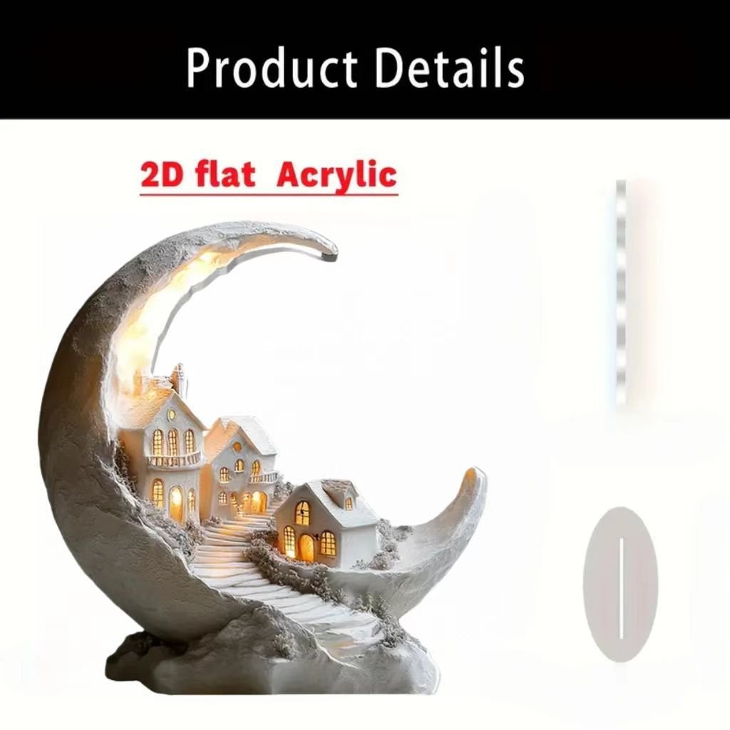 Islamic Crescent with Islamic Motifs Acrylic Desktop Ornament (MAC398) La Vie Bien Islamic Crescent with Islamic Motifs Acrylic Desktop Ornament (MAC398)